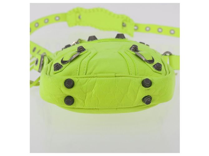 BALENCIAGA Le Cagole Shoulder Bag Leather Green 719065 Auth 185357SAM Verde - vista 5