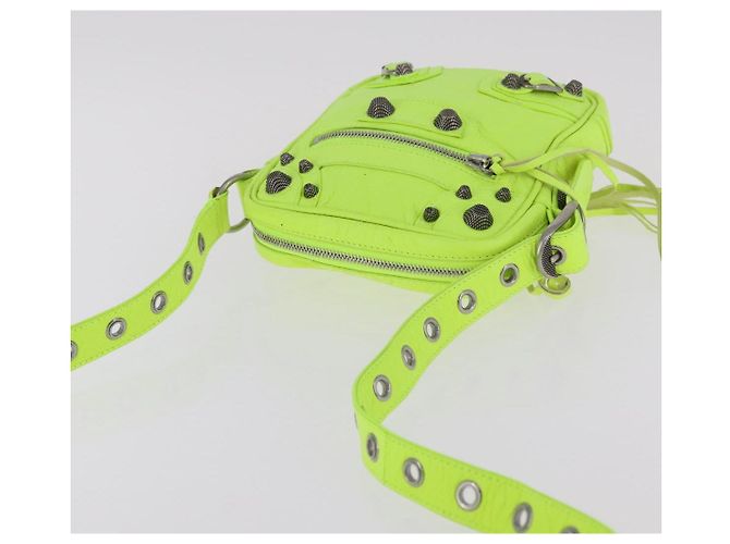 BALENCIAGA Le Cagole Shoulder Bag Leather Green 719065 Auth 185357SAM Verde - vista 6