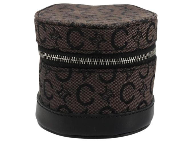 Céline Pochette CELINE C Macadam Canvas PVC Pelle Marrone Oro Auth 184972A D'oro - vista 13