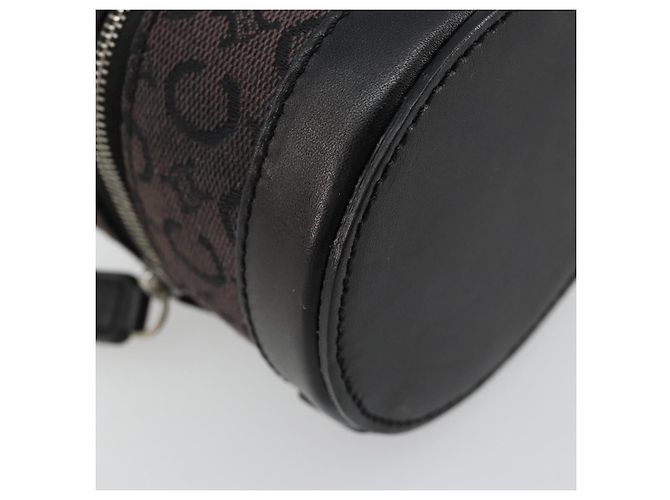 Céline Pochette CELINE C Macadam Canvas PVC Pelle Marrone Oro Auth 184972A D'oro - vista 14
