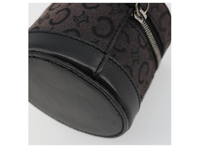 Céline Pochette CELINE C Macadam Canvas PVC Pelle Marrone Oro Auth 184972A D'oro - vista 15