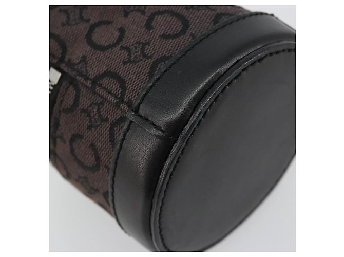Céline Pochette CELINE C Macadam Canvas PVC Pelle Marrone Oro Auth 184972A D'oro - vista 16
