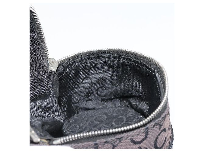 Céline Pochette CELINE C Macadam Canvas PVC Pelle Marrone Oro Auth 184972A D'oro - vista 17
