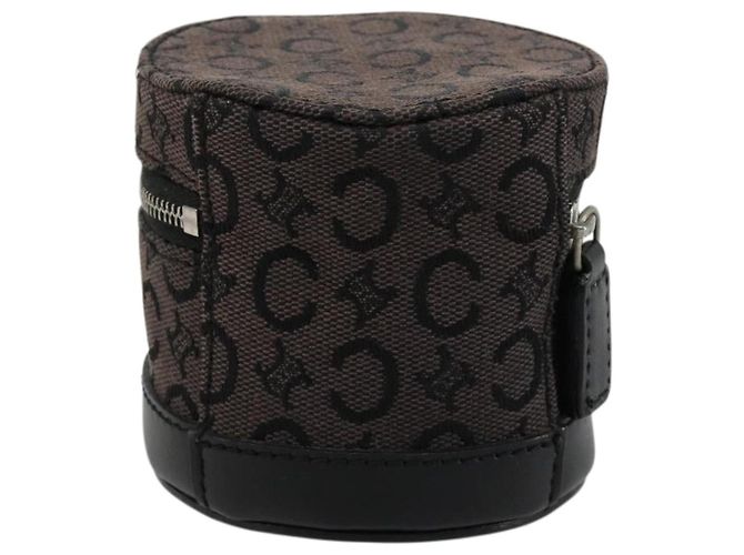 Céline Pochette CELINE C Macadam Canvas PVC Pelle Marrone Oro Auth 184972A D'oro - vista 2