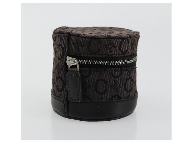 Céline Pochette CELINE C Macadam Canvas PVC Pelle Marrone Oro Auth 184972A D'oro - vista 4