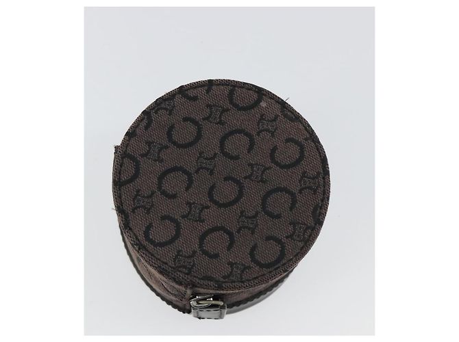 Céline Pochette CELINE C Macadam Canvas PVC Pelle Marrone Oro Auth 184972A D'oro - vista 5