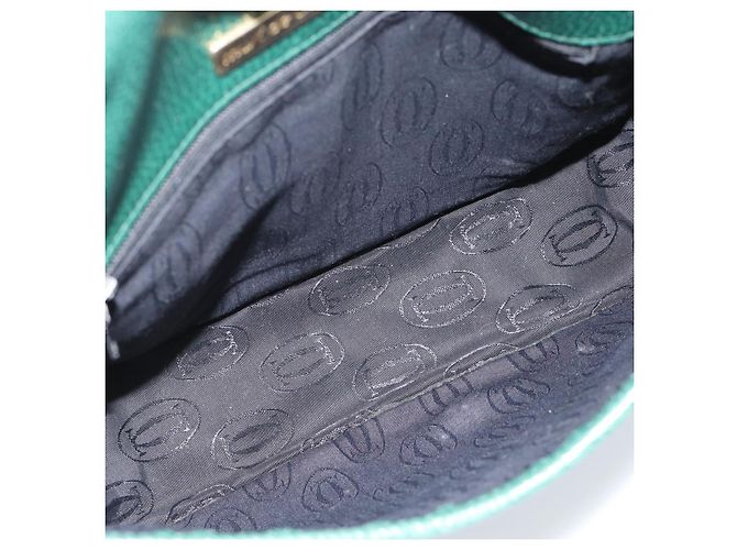 Borsa a tracolla CARTIER Must Line in pelle verde e oro Auth bs35522 D'oro - vista 12