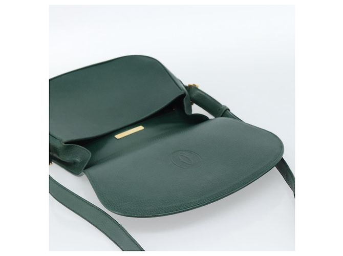 Borsa a tracolla CARTIER Must Line in pelle verde e oro Auth bs35522 D'oro - vista 17