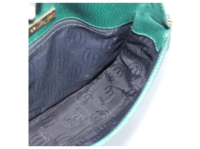 Borsa a tracolla CARTIER Must Line in pelle verde e oro Auth bs35522 D'oro - vista 19