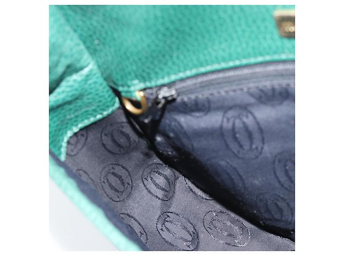 Borsa a tracolla CARTIER Must Line in pelle verde e oro Auth bs35522 D'oro - vista 20