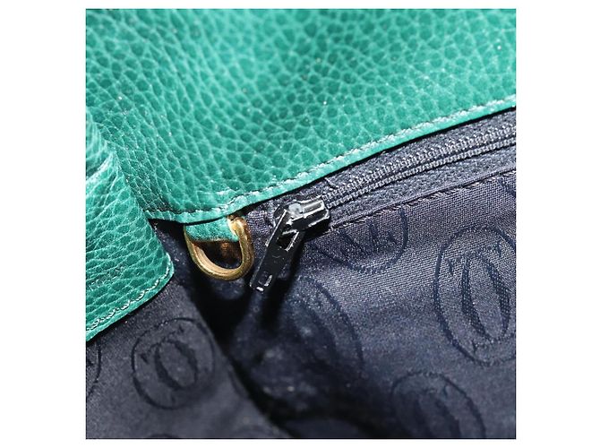 Borsa a tracolla CARTIER Must Line in pelle verde e oro Auth bs35522 D'oro - vista 21