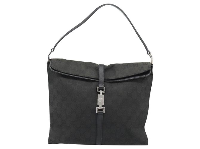 Borsa a tracolla Jackie in tela GG GUCCI Nera Argento 001 3355 Auth bs35573 Nero - vista 13