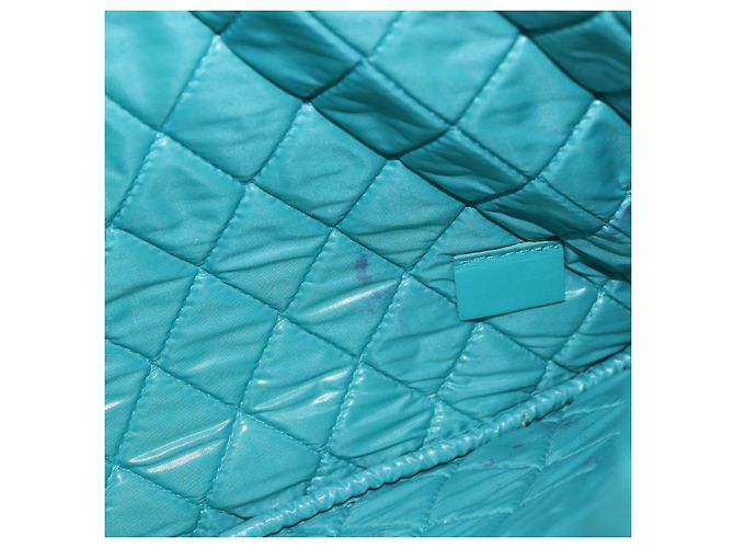 Clutch CHANEL Coco Havana in pelle di agnello blu turchese argento 185438V - vista 11