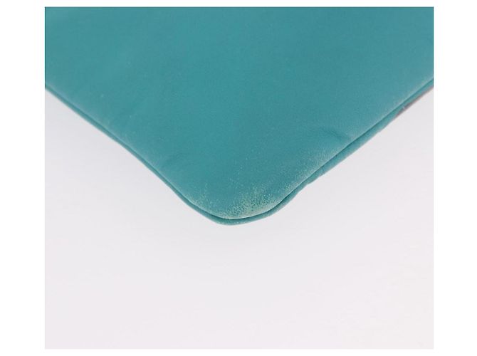 Clutch CHANEL Coco Havana in pelle di agnello blu turchese argento 185438V - vista 15