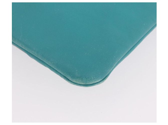 Clutch CHANEL Coco Havana in pelle di agnello blu turchese argento 185438V - vista 16