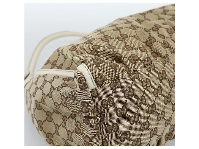 Borsa a tracolla GUCCI GG Canvas Abbey Beige Oro 189833 Auth 184930V D'oro - vista 14