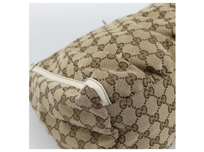 Borsa a tracolla GUCCI GG Canvas Abbey Beige Oro 189833 Auth 184930V D'oro - vista 16
