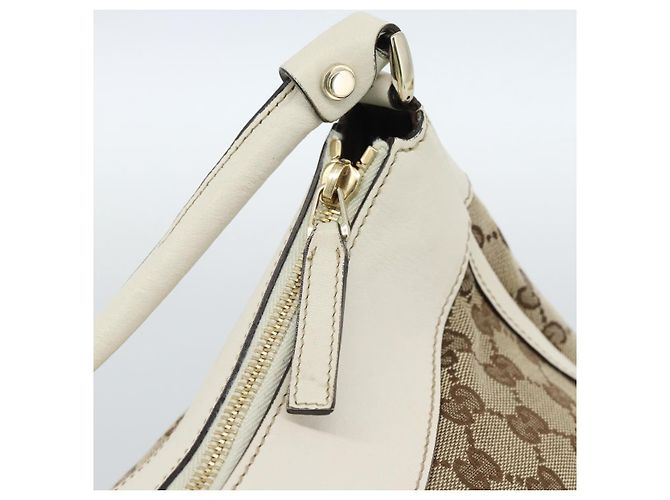 Borsa a tracolla GUCCI GG Canvas Abbey Beige Oro 189833 Auth 184930V D'oro - vista 17