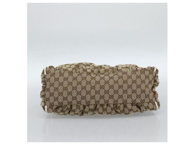 Borsa a tracolla GUCCI GG Canvas Abbey Beige Oro 189833 Auth 184930V D'oro - vista 5