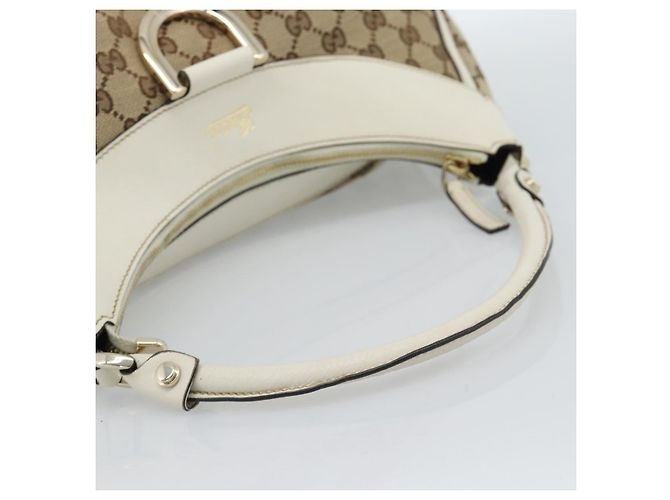 Borsa a tracolla GUCCI GG Canvas Abbey Beige Oro 189833 Auth 184930V D'oro - vista 7
