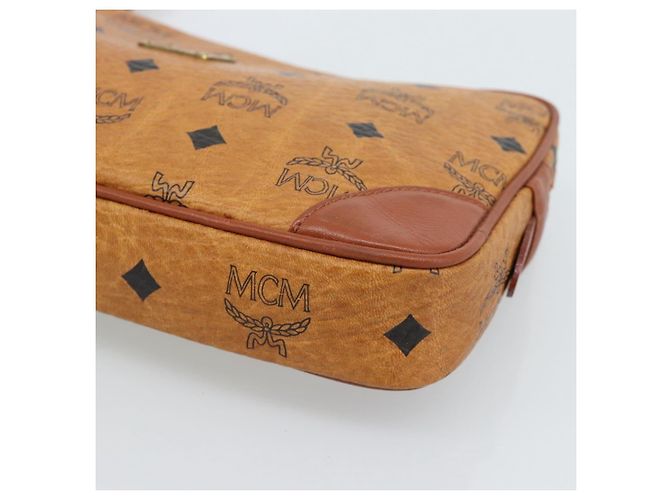 Clutch MCM Vicetos Logogram in pelle PVC Marrone Oro Auth ar13951 D'oro - vista 14