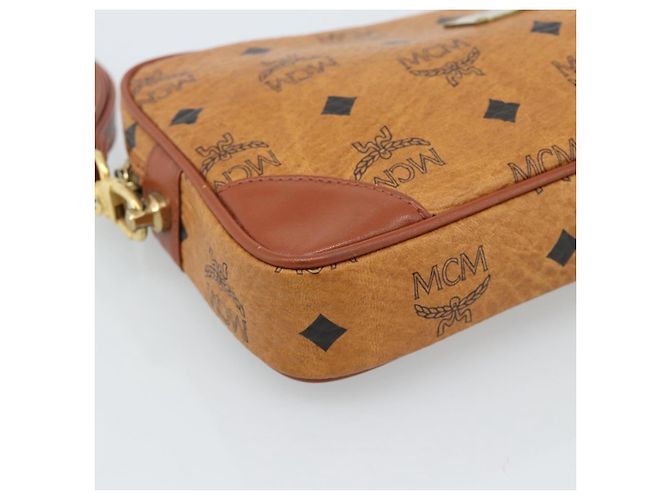 Clutch MCM Vicetos Logogram in pelle PVC Marrone Oro Auth ar13951 D'oro - vista 15