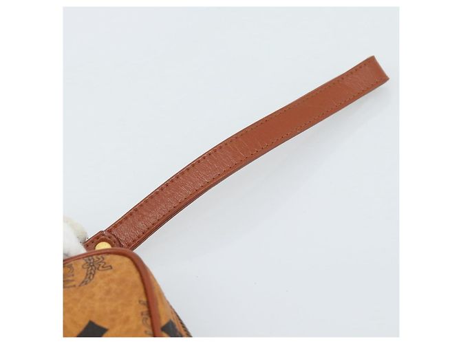 Clutch MCM Vicetos Logogram in pelle PVC Marrone Oro Auth ar13951 D'oro - vista 7
