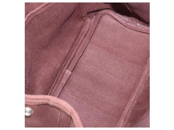 Hermès Borsa HERMES Valparaiso PM in tela e pelle marrone argento Auth BA13422 - vista 11