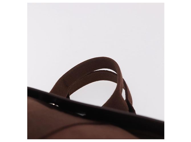 Hermès Borsa HERMES Valparaiso PM in tela e pelle marrone argento Auth BA13422 - vista 8