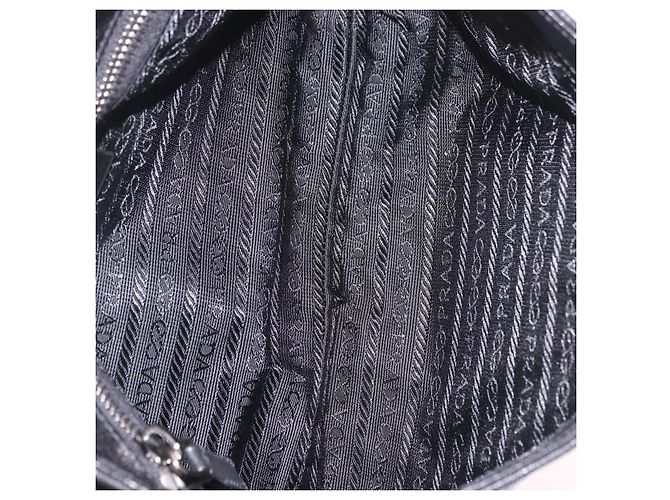 Borsa a Spalla con Catena PRADA in Pelle Nera Argento 185024SAM Nero - vista 10