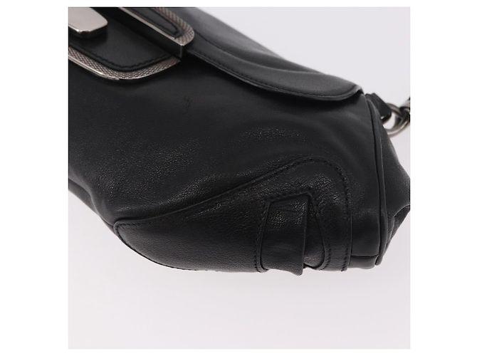 Borsa a Spalla con Catena PRADA in Pelle Nera Argento 185024SAM Nero - vista 16