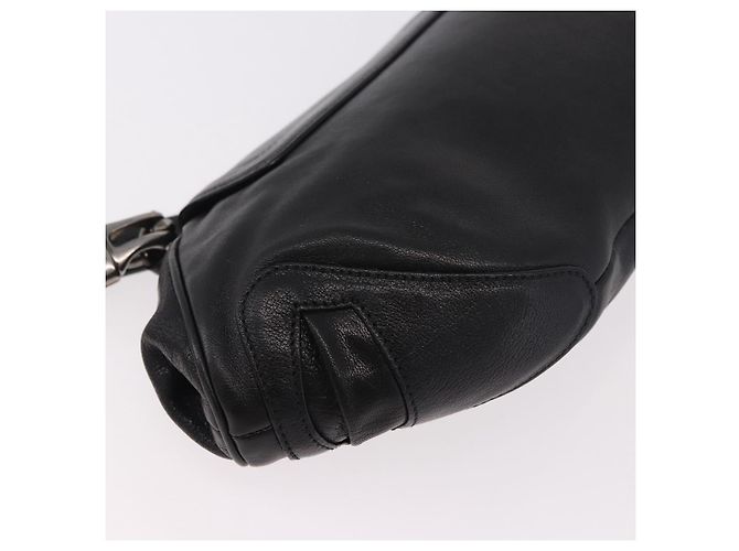 Borsa a Spalla con Catena PRADA in Pelle Nera Argento 185024SAM Nero - vista 17