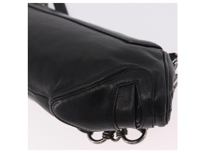 Borsa a Spalla con Catena PRADA in Pelle Nera Argento 185024SAM Nero - vista 18