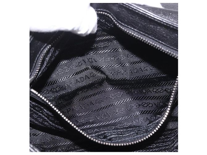 Borsa a Spalla con Catena PRADA in Pelle Nera Argento 185024SAM Nero - vista 25