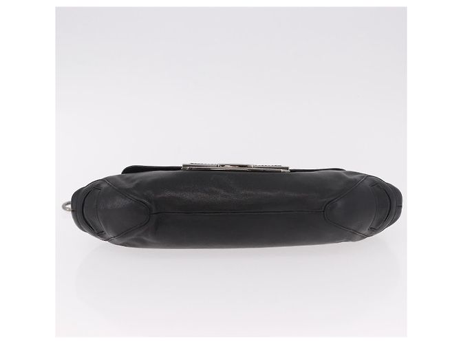 Borsa a Spalla con Catena PRADA in Pelle Nera Argento 185024SAM Nero - vista 5