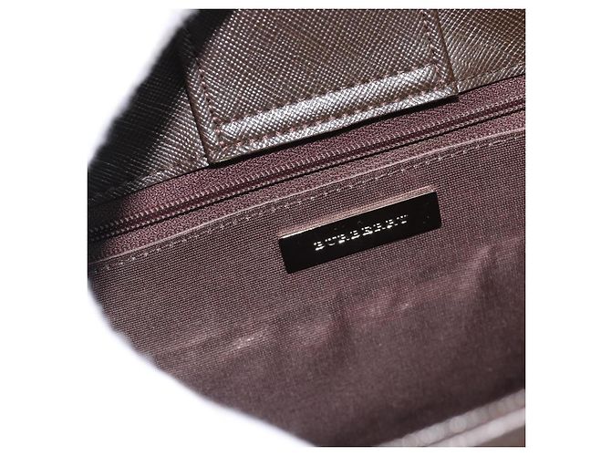 Borsa BURBERRY Nova Check in tela nera e argento Auth ep14880 Nero - vista 10