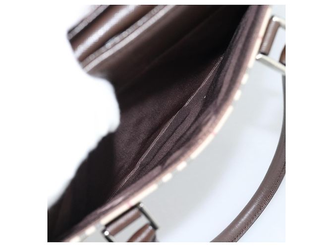 Borsa BURBERRY Nova Check in tela nera e argento Auth ep14880 Nero - vista 12