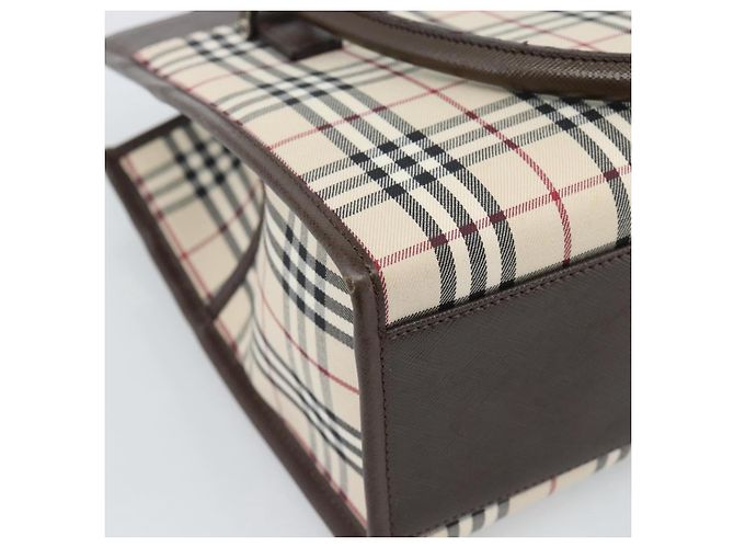 Borsa BURBERRY Nova Check in tela nera e argento Auth ep14880 Nero - vista 16