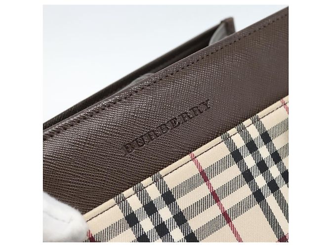 Borsa BURBERRY Nova Check in tela nera e argento Auth ep14880 Nero - vista 17