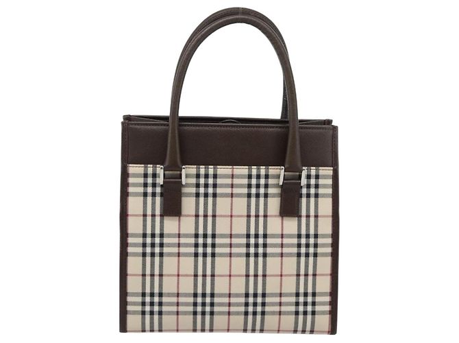 Borsa BURBERRY Nova Check in tela nera e argento Auth ep14880 Nero - vista 2