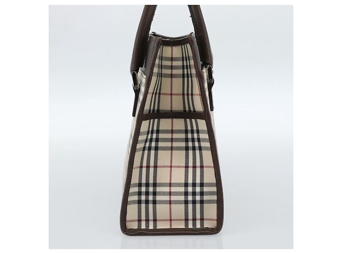 Borsa BURBERRY Nova Check in tela nera e argento Auth ep14880 Nero - vista 3