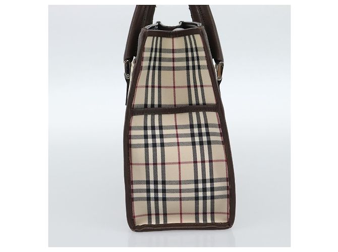 Borsa BURBERRY Nova Check in tela nera e argento Auth ep14880 Nero - vista 4