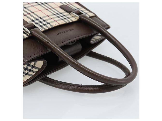 Borsa BURBERRY Nova Check in tela nera e argento Auth ep14880 Nero - vista 7