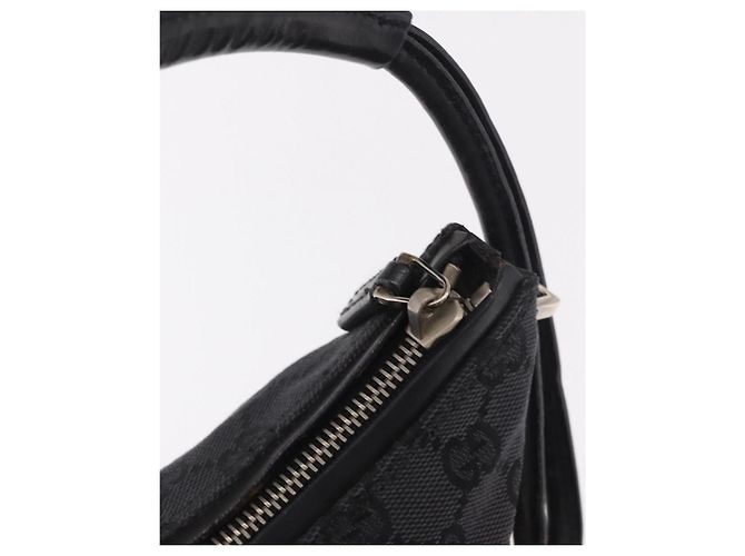Borsa a Spalla GUCCI GG Canvas Nera Argento 001 3766 2123 Auth 184615 Nero - vista 10