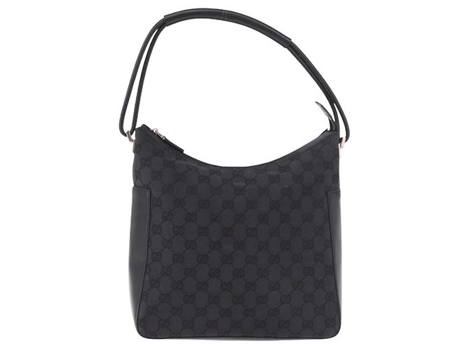 Borsa a Spalla GUCCI GG Canvas Nera Argento 001 3766 2123 Auth 184615 Nero - vista 13