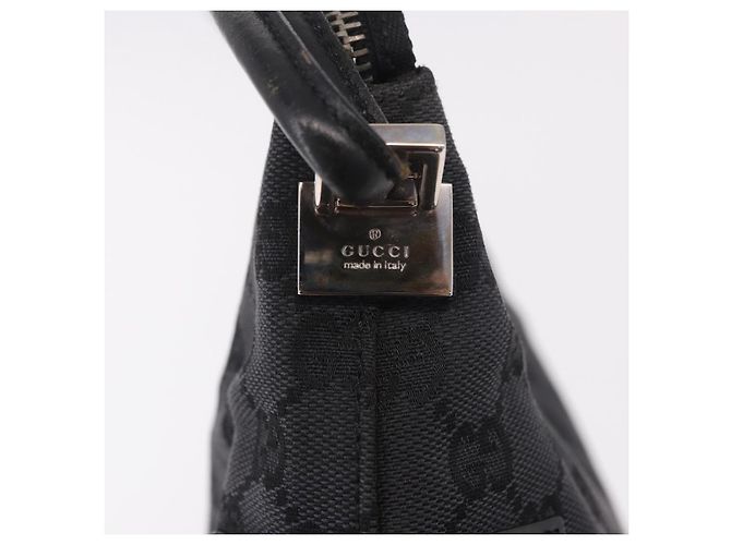 Borsa a Spalla GUCCI GG Canvas Nera Argento 001 3766 2123 Auth 184615 Nero - vista 18