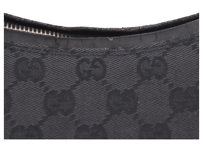 Borsa a Spalla GUCCI GG Canvas Nera Argento 001 3766 2123 Auth 184615 Nero - vista 3