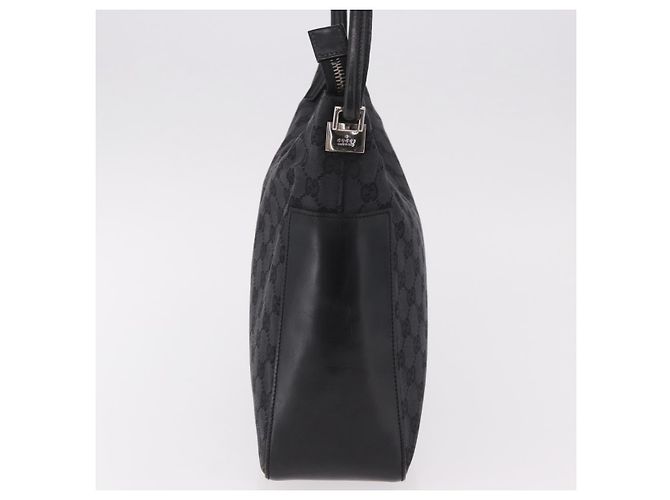 Borsa a Spalla GUCCI GG Canvas Nera Argento 001 3766 2123 Auth 184615 Nero - vista 4