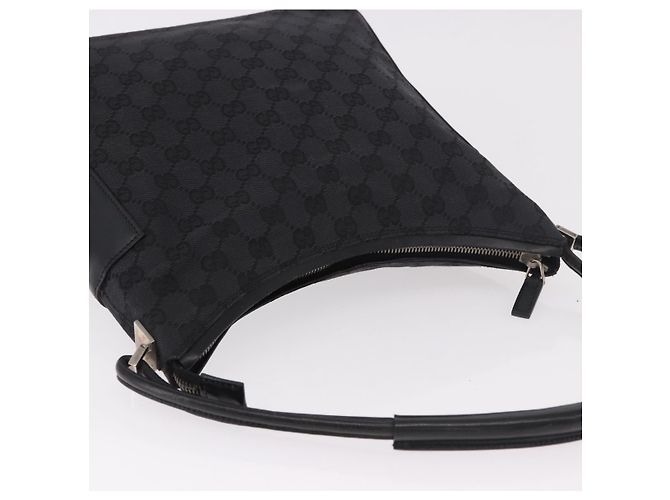 Borsa a Spalla GUCCI GG Canvas Nera Argento 001 3766 2123 Auth 184615 Nero - vista 7