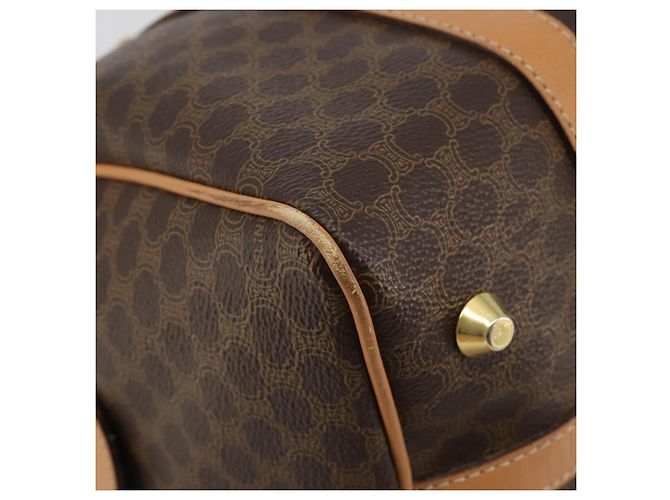 Céline Borsa CELINE Macadam Canvas PVC Pelle Marrone Oro Auth 183369A D'oro - vista 15